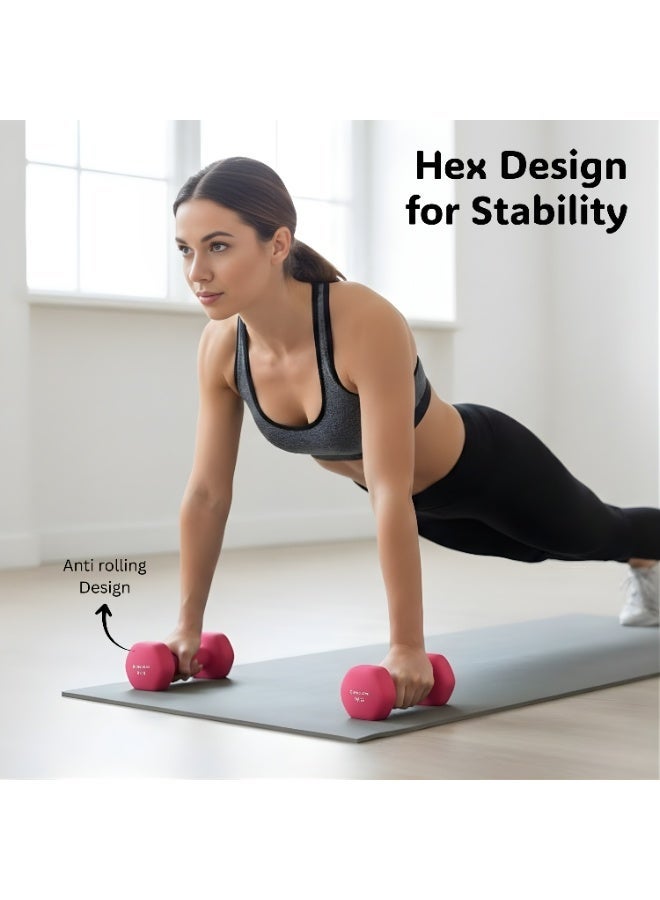 بلا نهاية أوزان دمبل ثابتة إندلس مطلية بالنيوبيرين لتمارين الجيم | زوج 1 كجم (2 × 2.2 رطل) | الخامة: حديد مطلي بطبقة فاينيل | أوزان مناسبة للنساء والرجال - Image 4